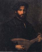 CAMPI, Giulio Portrait of a Gentleman with Mandolin china oil painting reproduction